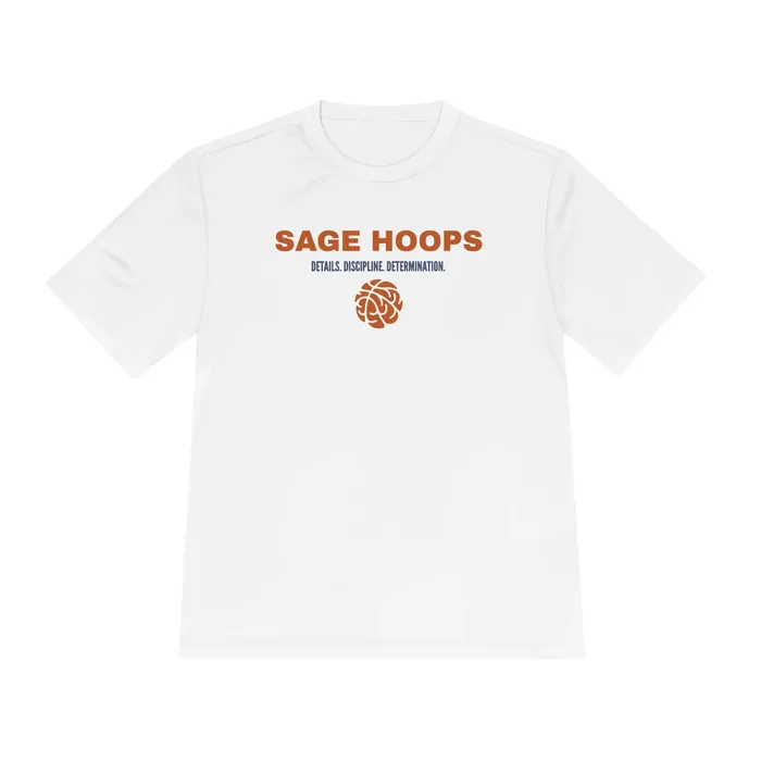 Sage Hoops white tee